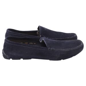 Jil Sander Slip-On Moccasins in Navy Blue Suede